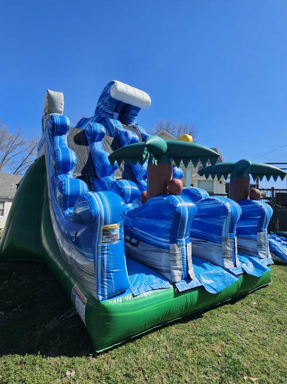 Tropical Drop 20 foot tall Double Lane Dry slide