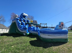 Tropical Drop 20 feet tall waterslide with pool can be wet or dry